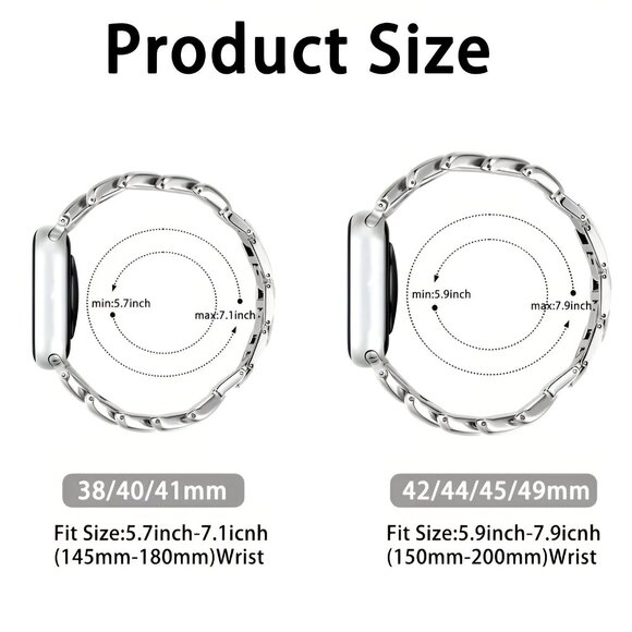 NEW Sleek & Stylish Adjustable black Metal Chain Band For Apple Watch - Picture 6 of 6